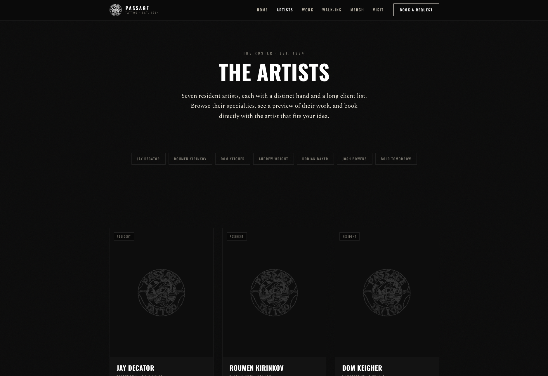 Passage Tattoo — artists