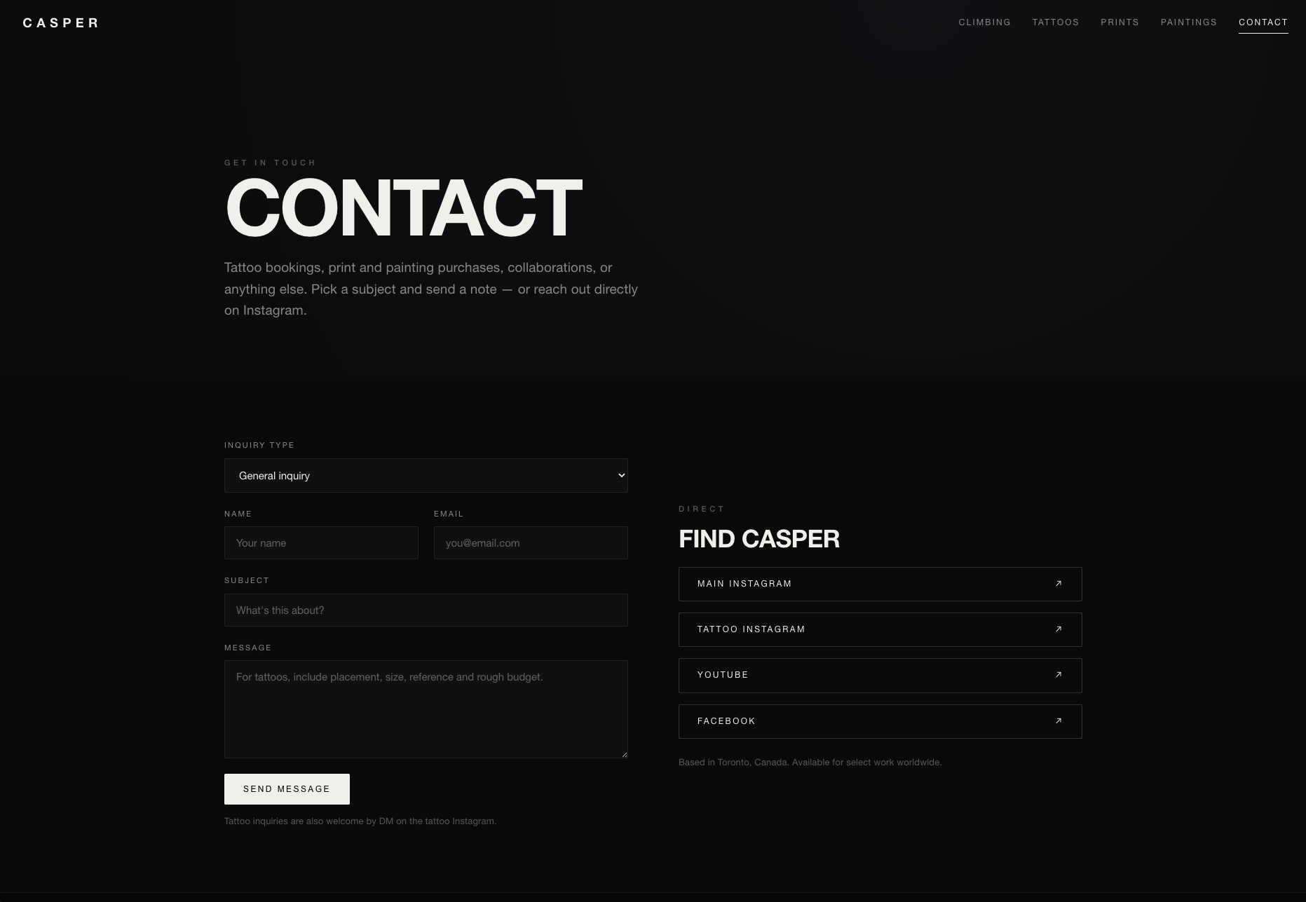 Casper — contact and social links