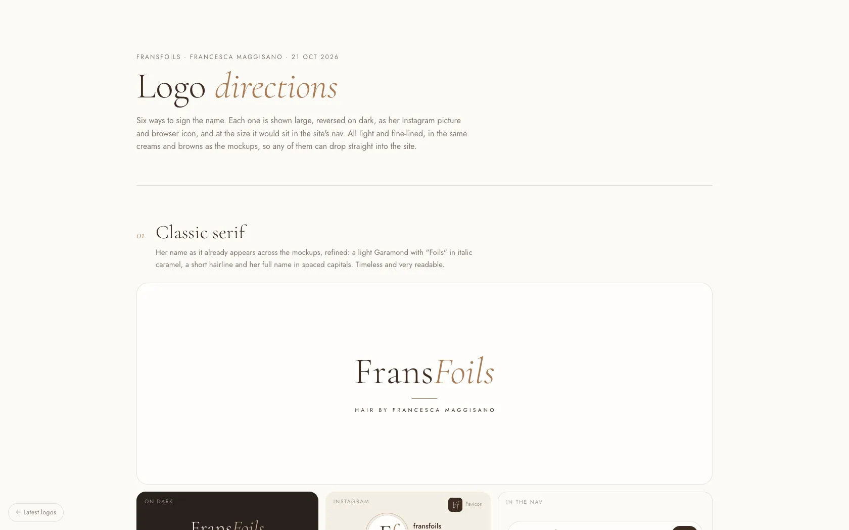 FransFoils logo round 1 · lettering
