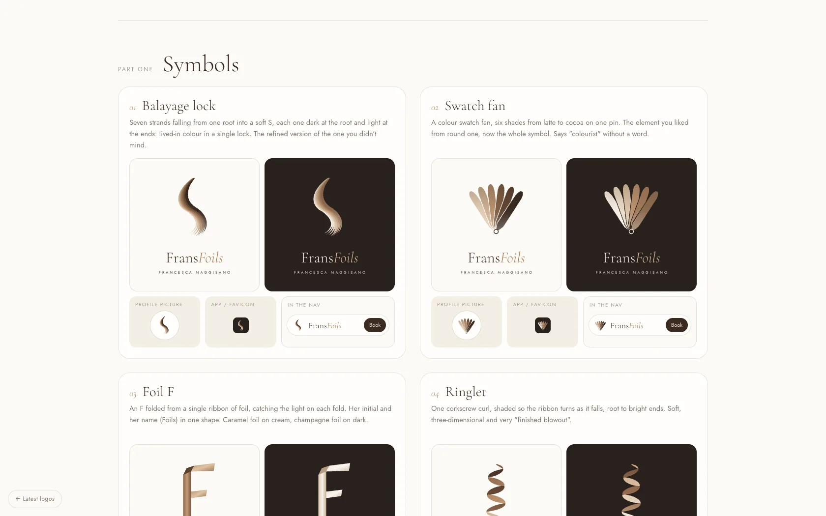 FransFoils logo round 3 · shaded symbols