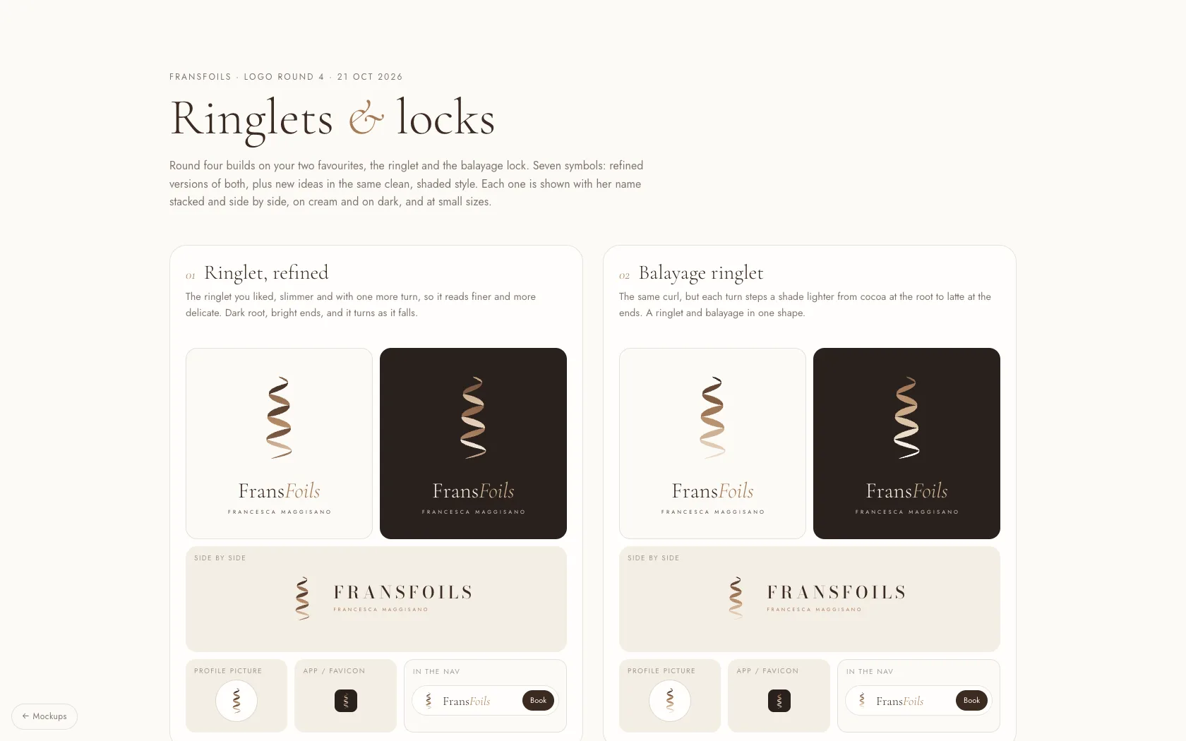 FransFoils logo round 4 · the ringlet, chosen