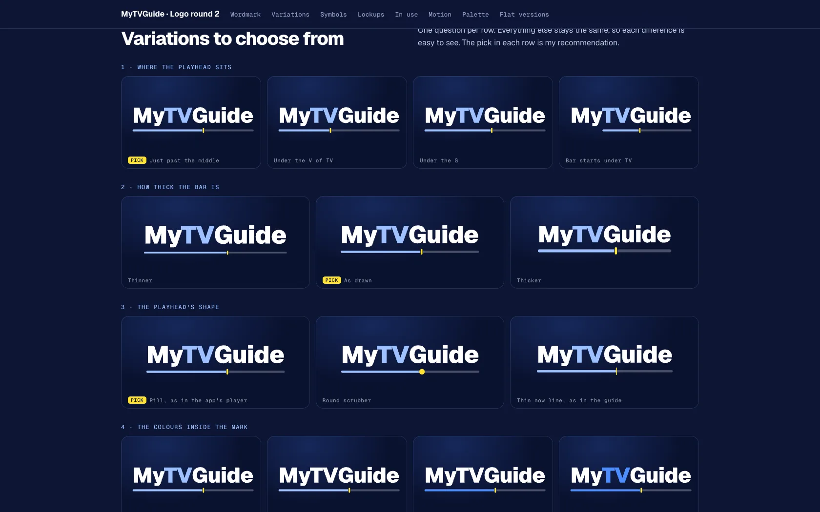MyTVGuide logo round 2 · refining the bar