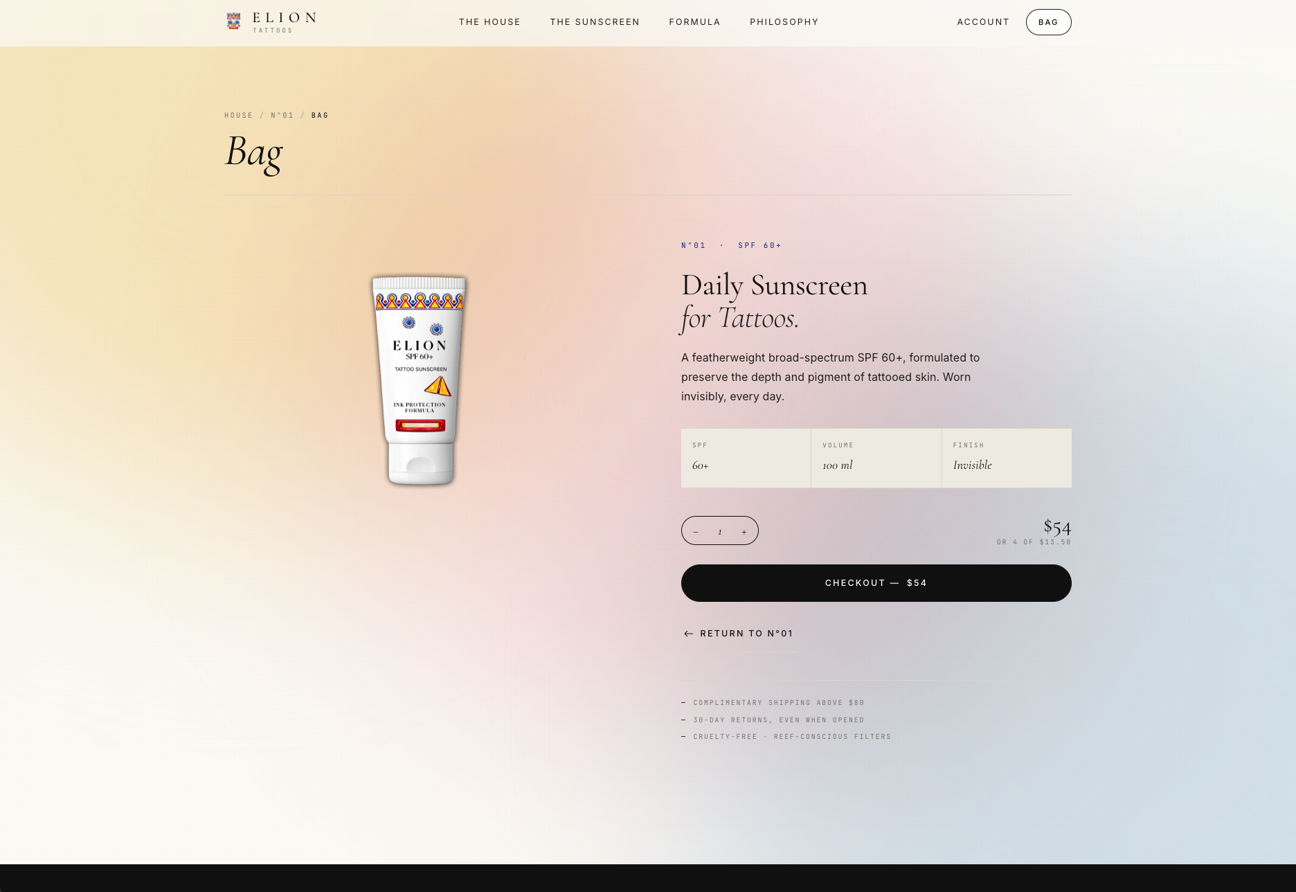 ELION — redesigned checkout