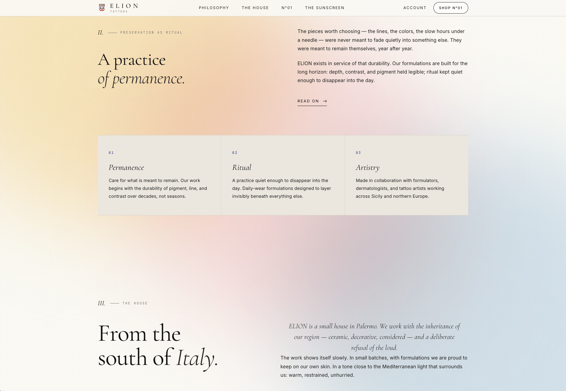 ELION — the house section