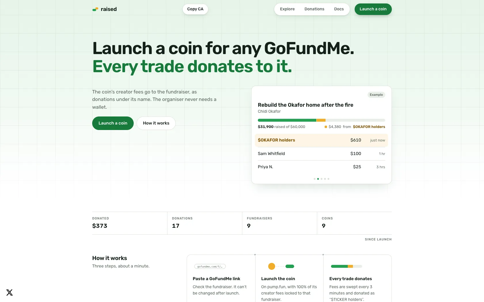 RAISED homepage