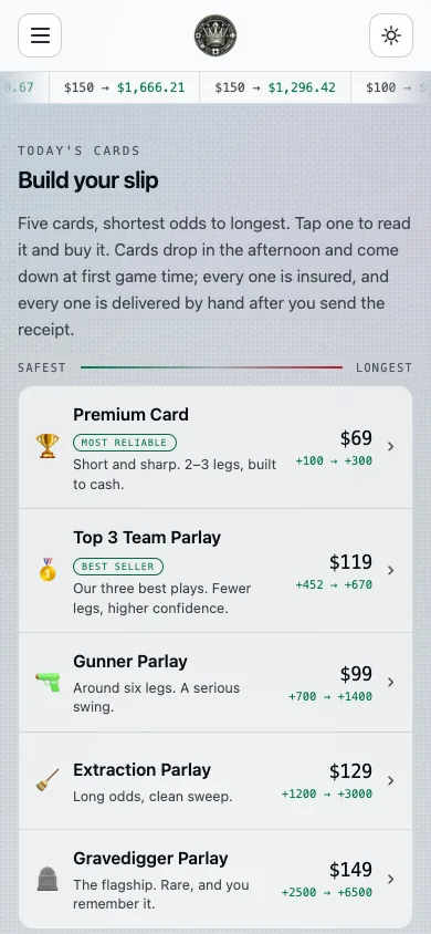 Victory Vault on a phone in the Light theme